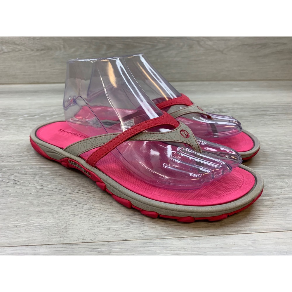 Merrell Terran Post II Rose Pink Grey Sandals Women's 10 Thong Flip Flop Shoes